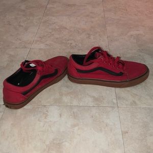 Vans red and brown